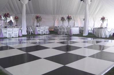 Dance floor, black and white