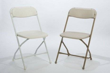 Chairs, white and bone folding