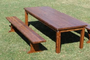 Tables, farm with benches