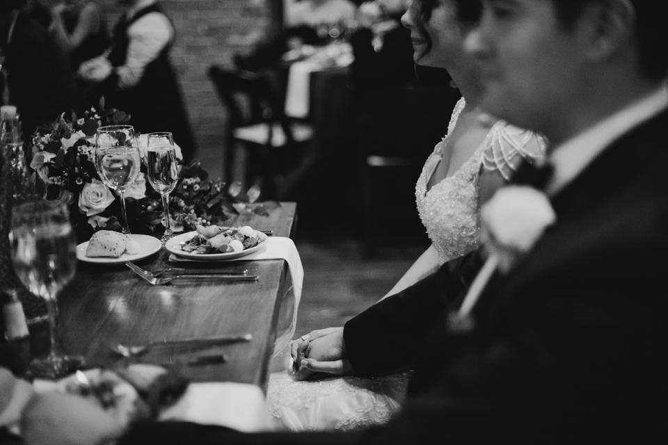 Bride & Groom eating our food