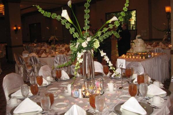 Table setup with centerpiece