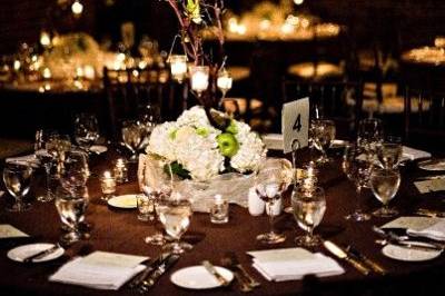 Table set up with centerpiece