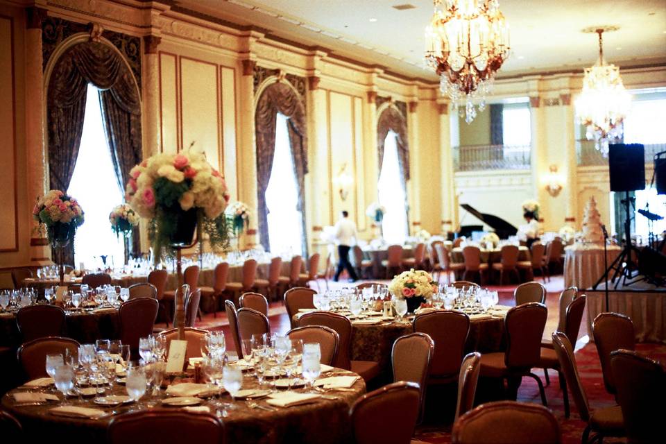 Table set up with centerpiece