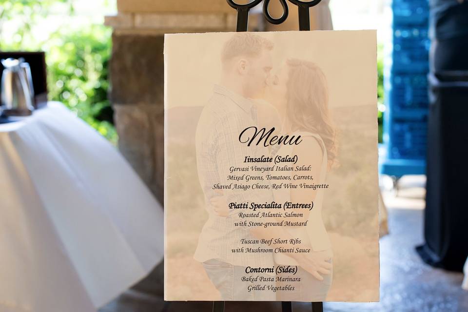 Reception menu