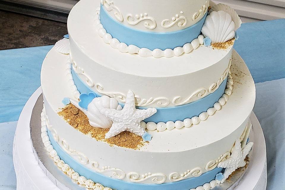 3-tier beach cake