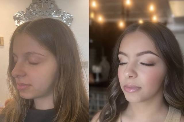 Before & after bridal makeup