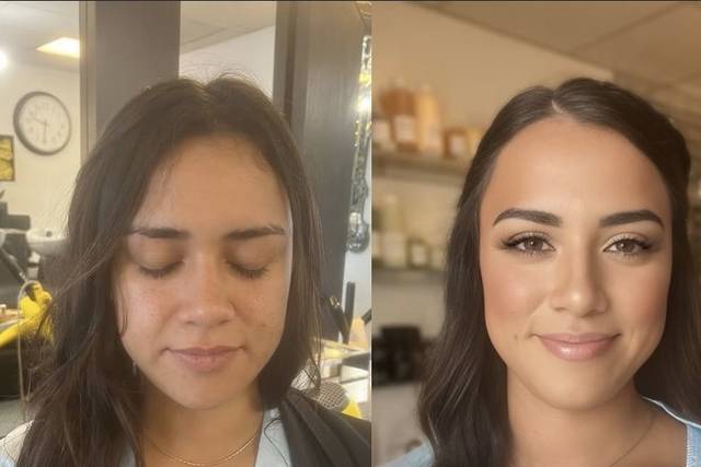 Before & after bridal makeup