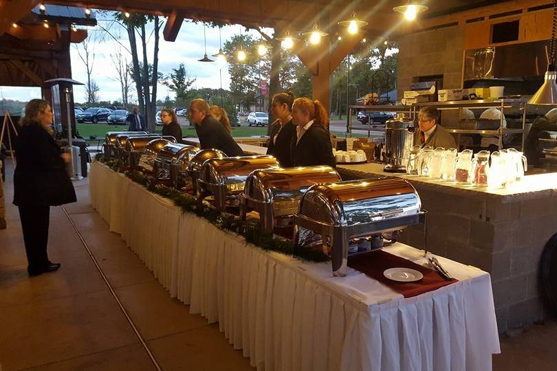 Buffet Table and Serving Team