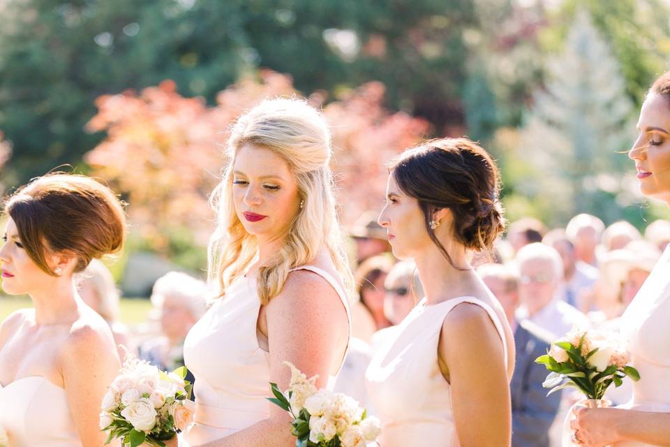 Bridesmaids and Bouquets