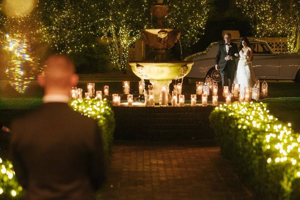 Candlelit outdoor ceremony