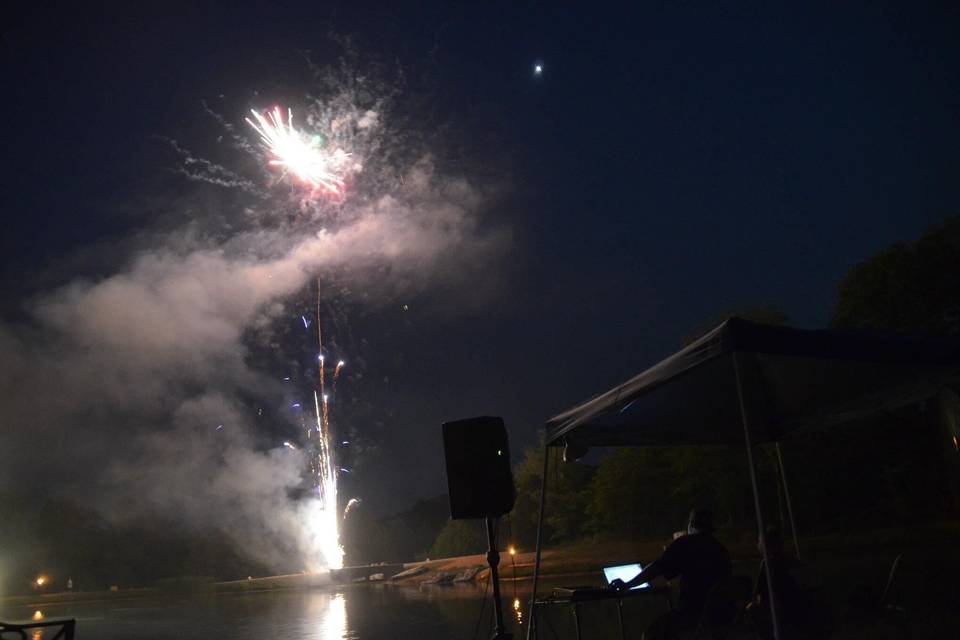 Annual fireworks on the lake