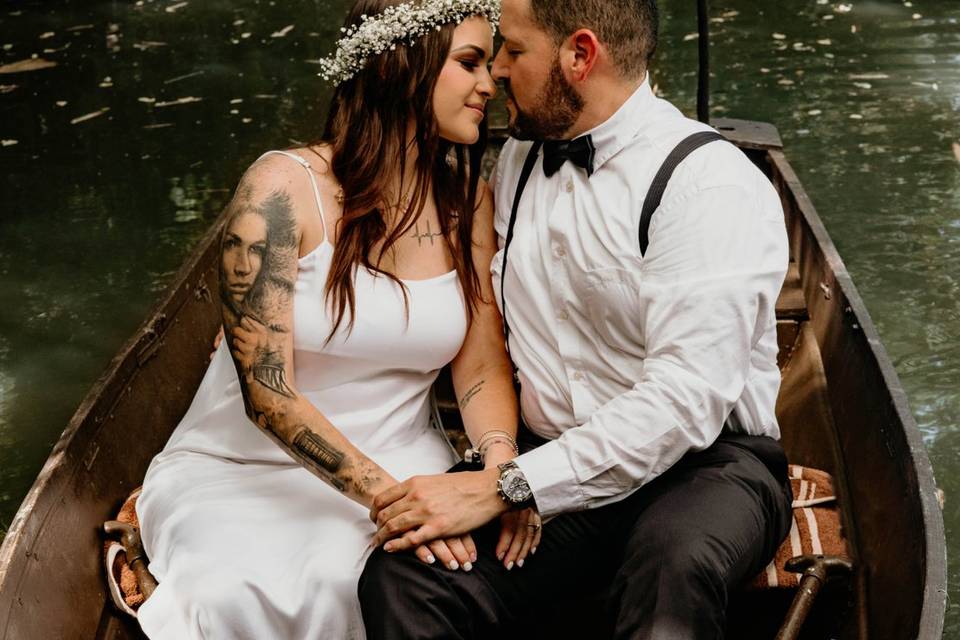 Wedding in a river