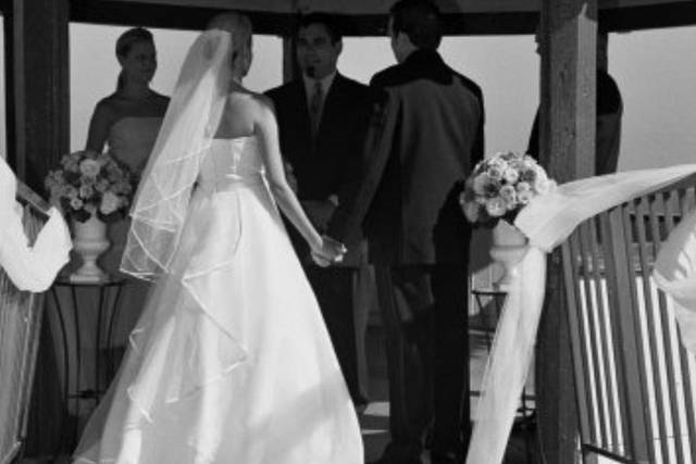 Wedding ceremony in black and white