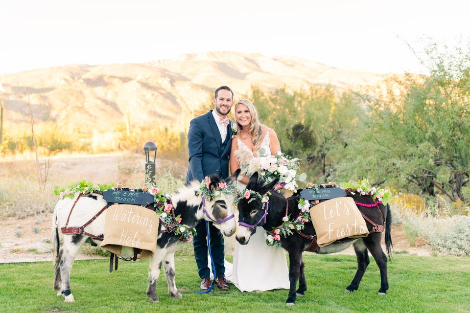 Couple with beer burros