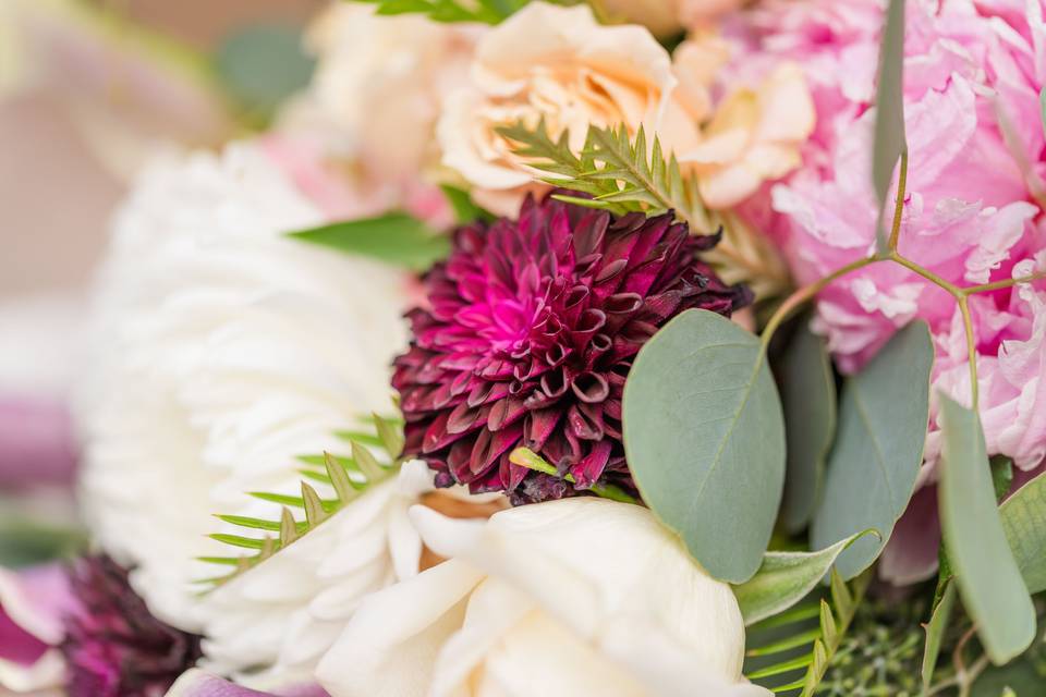 Pink spring bridal bouquet