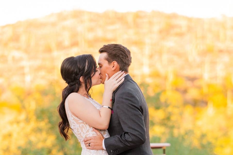 Kiss at wedding ceremony