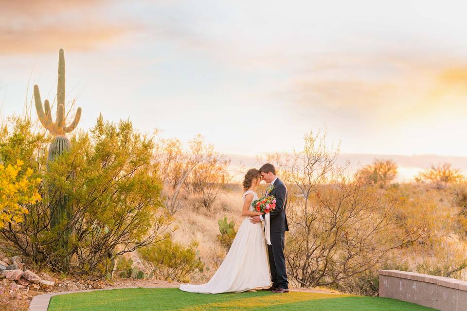 Sunset portrait in desert