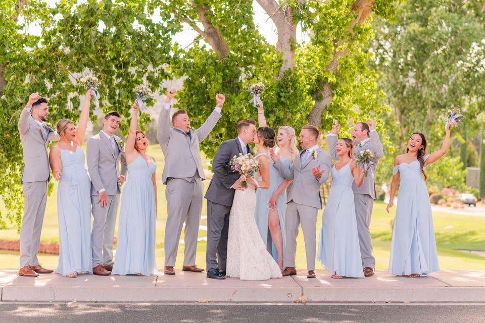 Bridal Party celebrating