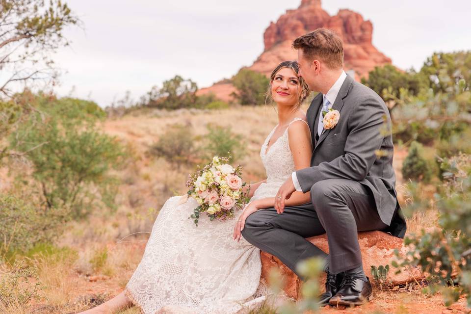 Couple sitting together