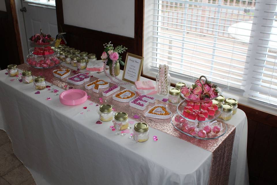 Long table setup for the bride