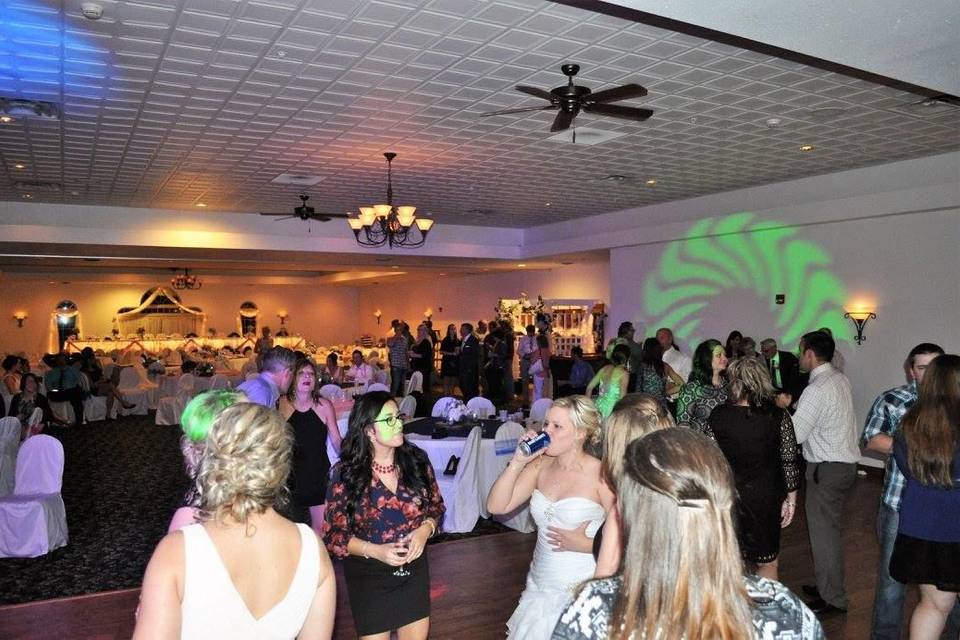 Bride with guests