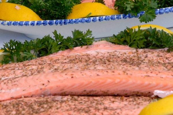 Cold Salmon platter with Lemon and Dill