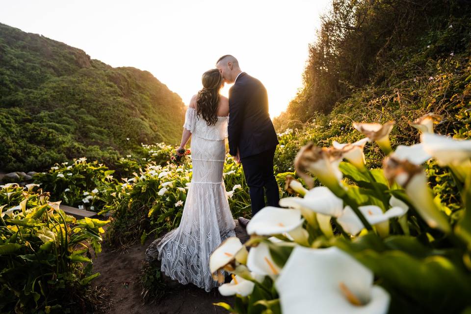 Golden hour elopement