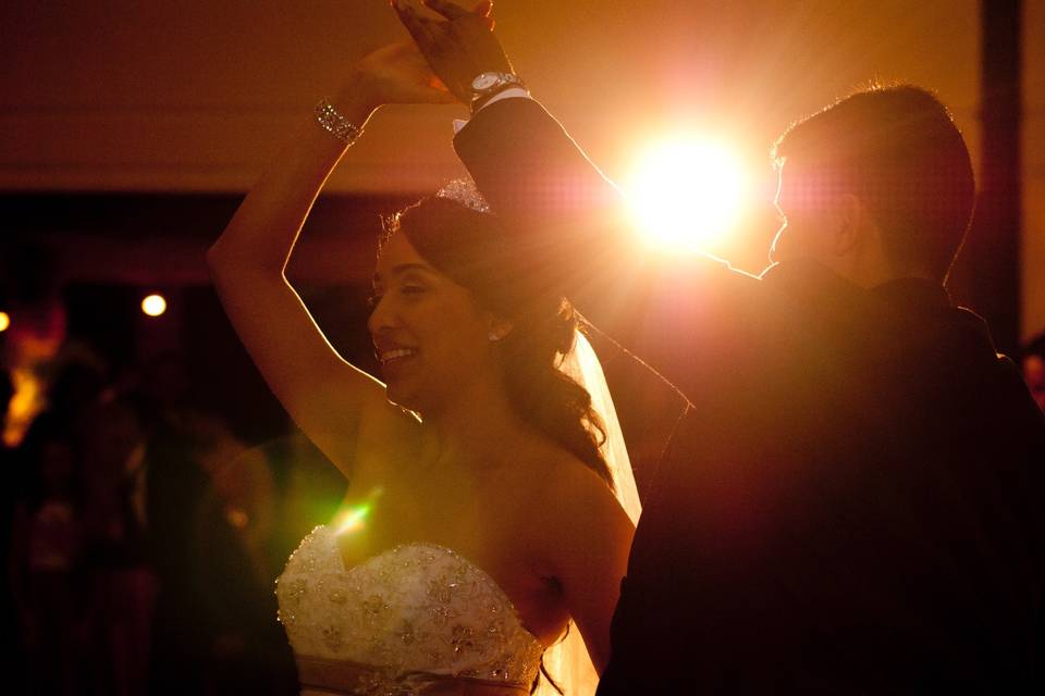 Dancing under soft lights