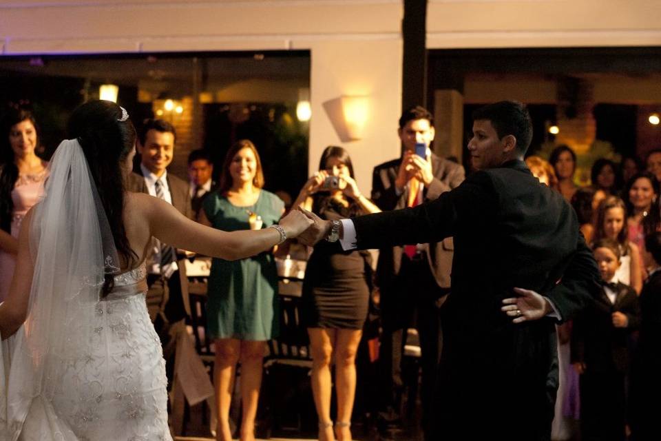 Bride and groom on the dance floor