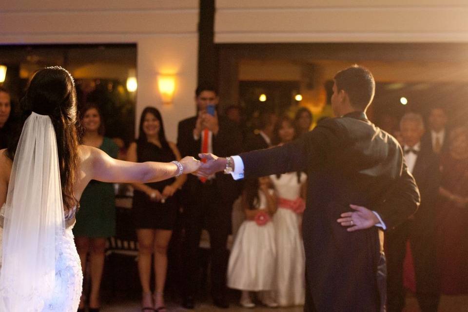 Holding hands on the dance floor
