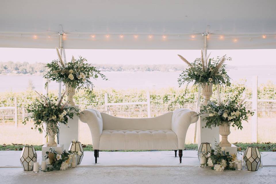 Engagement stage decor