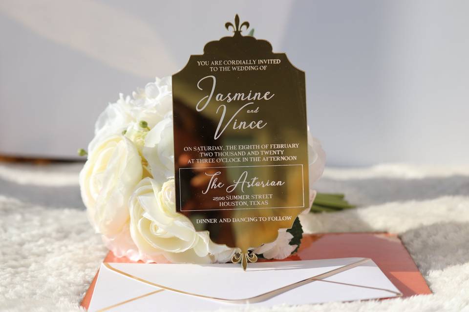 Gold Acrylic Invite