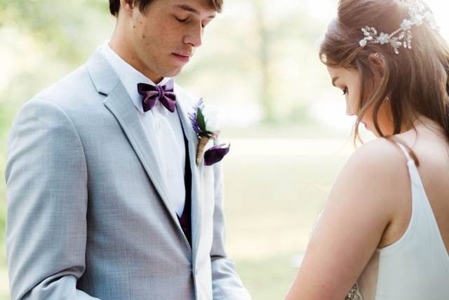 Bride and groom at ceremony