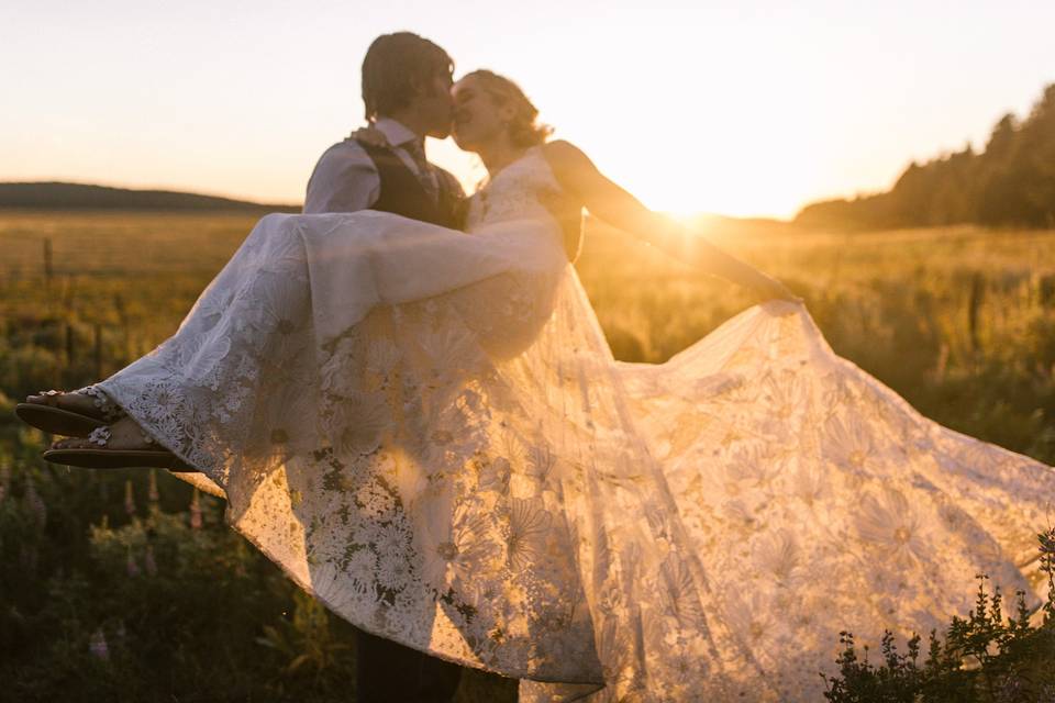 Sunset bridal portrait