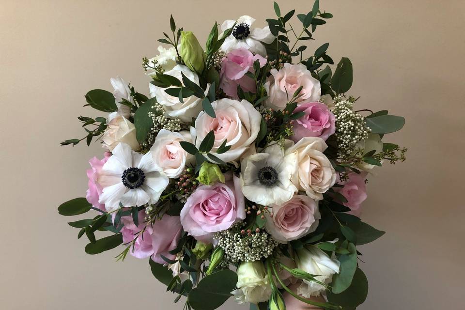 Bouquet of pink, white, peach