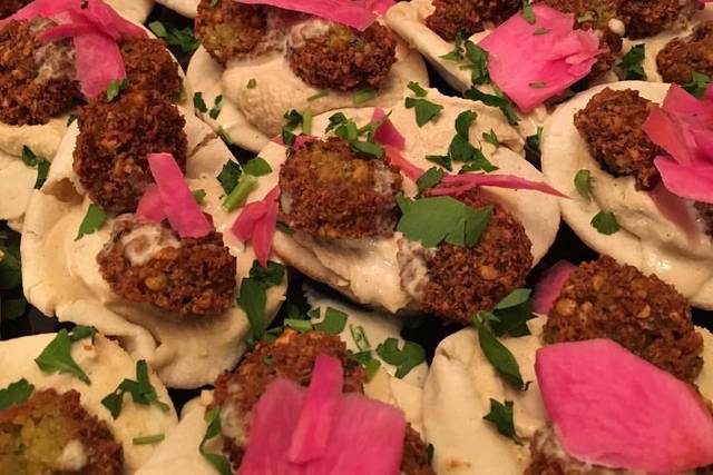 Falafel sliders are a fun hors d'oeuvre