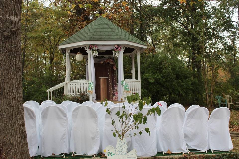 A decorated gazebo