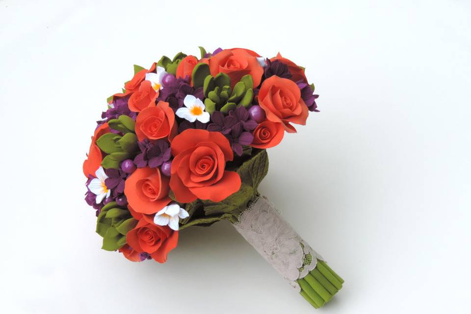 Orange bridal bouquet