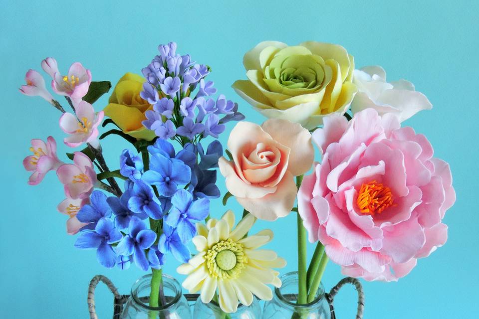Spring floral centerpiece