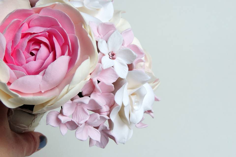 Pink & white with rhinestones