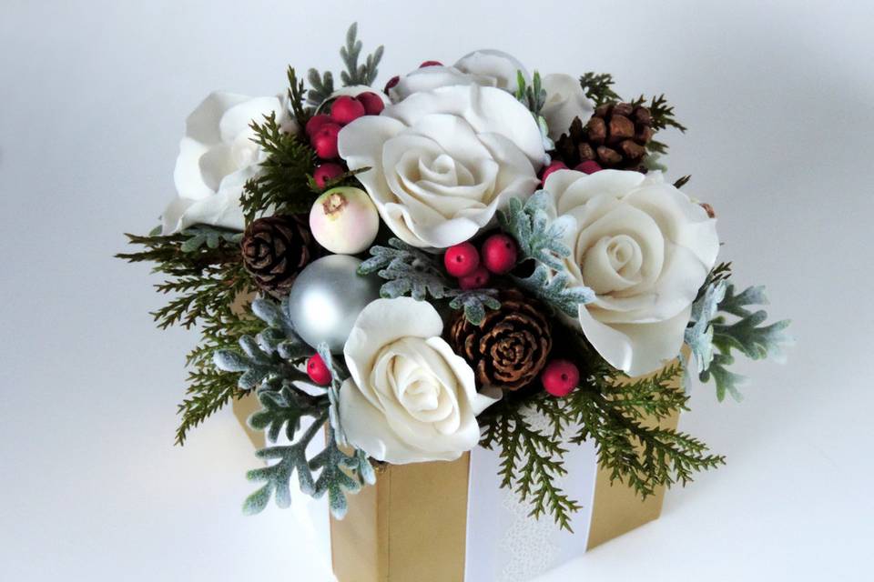 Holiday gift box arrangement