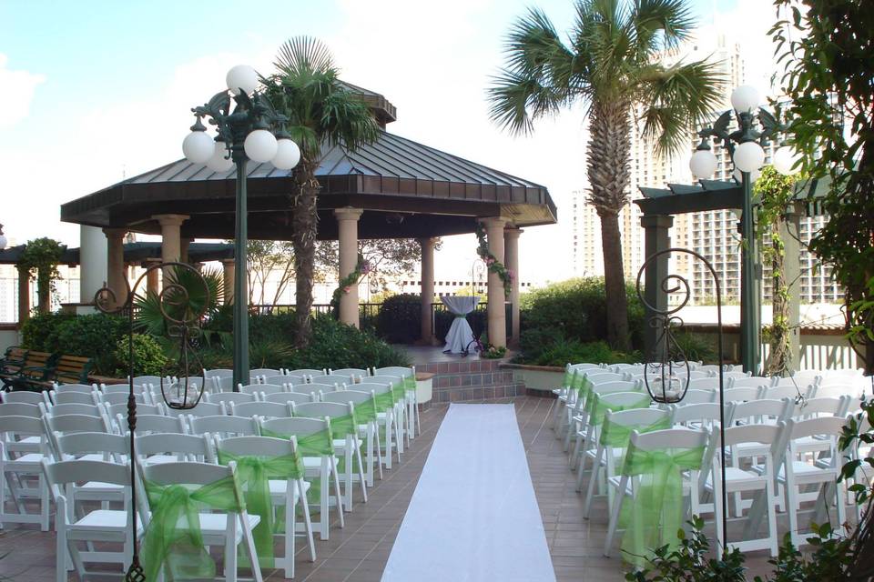 Outdoor wedding setup