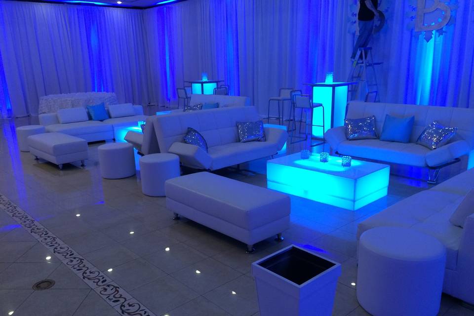 Lounge, Draping, Lighting