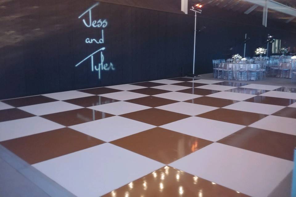 Gold &White Custom Dance Floor