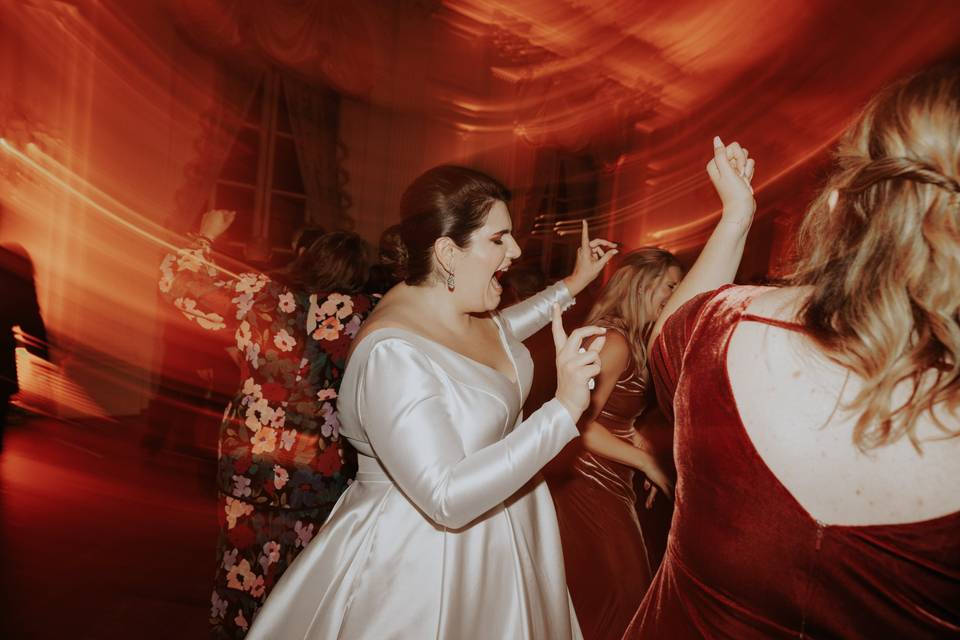 Bride having the ultimate time