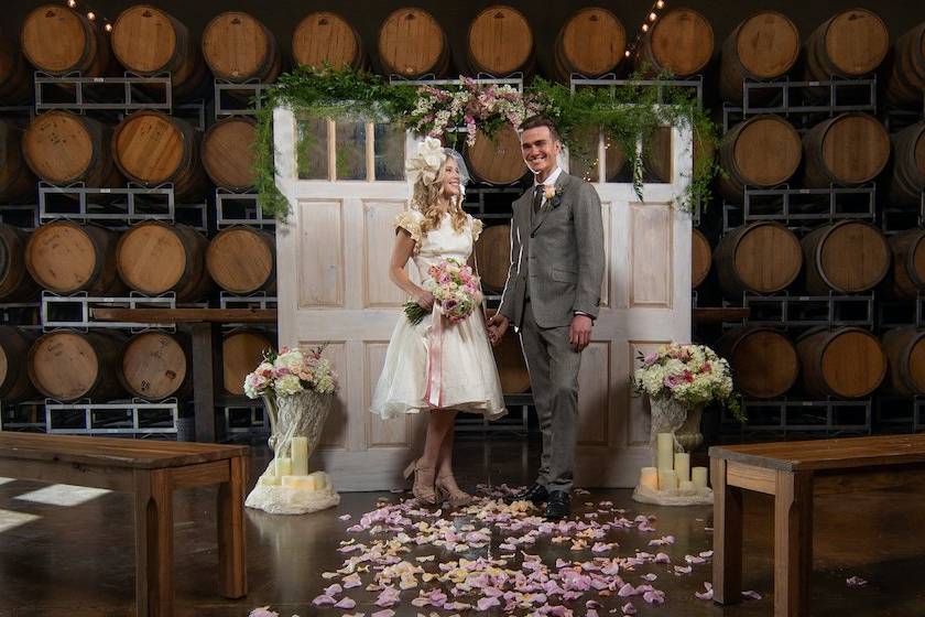 Rustic indoor ceremony