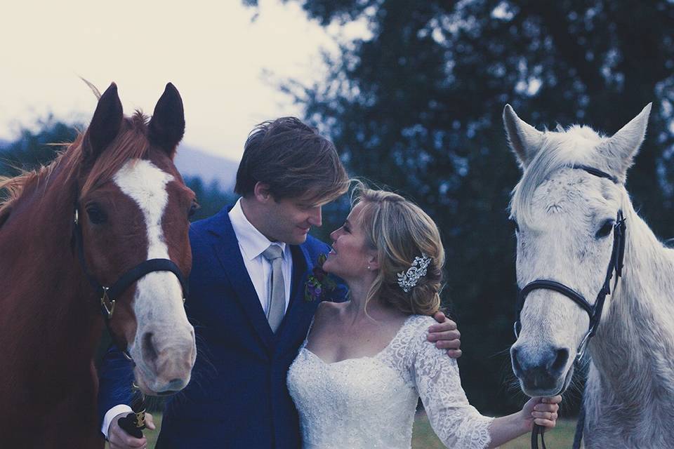 Couple with horses - Sarah Kathryn Photos