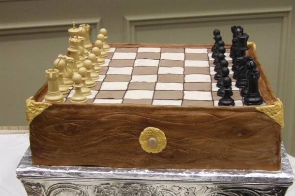 Chess Board groom's cake by Kathy and Company