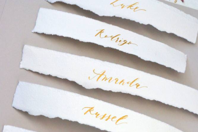 Deckled Edge Place Card Calligraphy