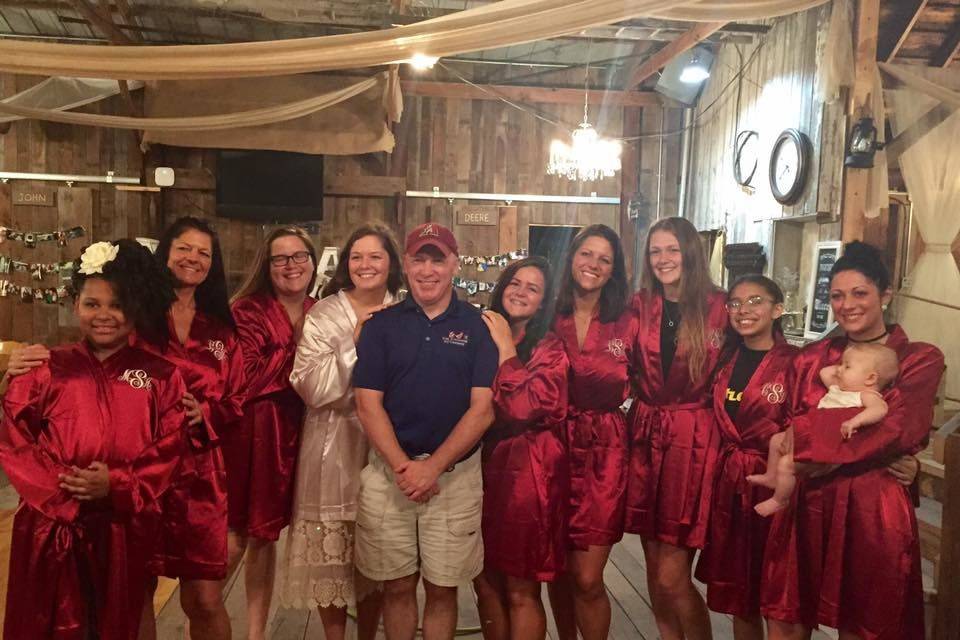 DJ with the bride and bridesmaids